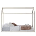 thumbnail image 6 of Castle Place Contemporary Wooden Canopy House Kid Twin Bed, Antique Grey, 6 of 10