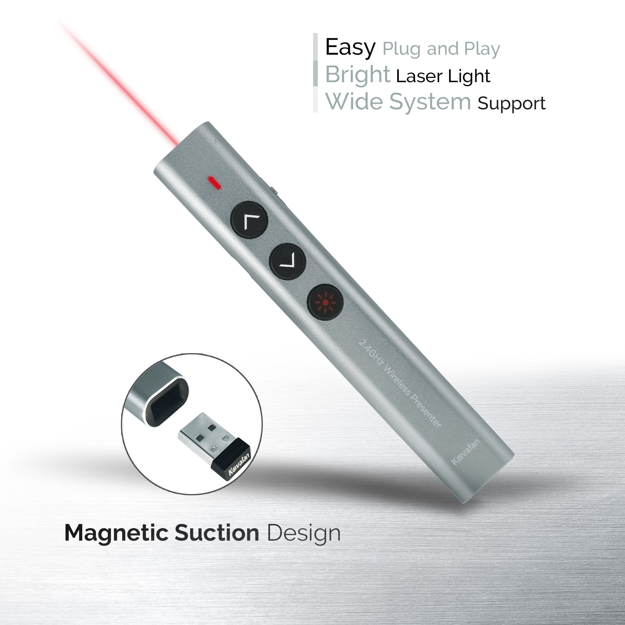 Buy Kavalan Aluminum 2.4G Rechargeable Wireless Presenter, Remote
