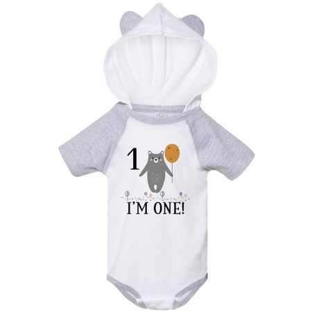 

Inktastic 1st Birthday Woodland Bear 1 Year Old Gift Baby Boy or Baby Girl Bodysuit