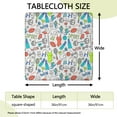 thumbnail image 2 of Colorful Sports Items Pattern Square Fitted Tablecloth with Elastic Edge,Square Table Cover,Washable Elastic Table Cover for Home Kitchen Party Decor 36"x36", 2 of 6