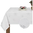 thumbnail image 3 of Mantel rectangular de Navidad, decoración de copo de nieve blanco, mantel impermeable, cubierta de mesa de vacaciones, decoración de fiesta y Cena, 3 of 5