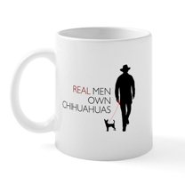 CafePress - Real Men Own Chihuahuas Mug - 11 oz Ceramic Mug - Novelty Coffee Tea Cup