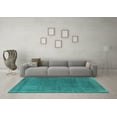 thumbnail image 3 of Ahgly Company Indoor Square Oriental Turquoise Blue Industrial Area Rugs, 6' Square, 3 of 4