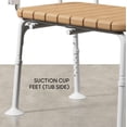 thumbnail image 5 of Sharper Image® Deluxe Transfer Bench, 350 lb Capacity, Wood Grain Seat, Shower Curtain Clips, 5 of 13