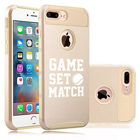 For Apple iPhone (7 Plus) Shockproof Impact Hard Soft Case Cover Game Set Match Tennis (Best Mobile Match 3 Games)
