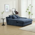 thumbnail image 6 of LUCKHAO 67" Oversized Chaise Lounge Indoor,Chenille Loveseat Floor Sofa Bed with 5 Throw Pillows and Armrests, Modern Sleeper Chair Sofa Recliner Living Room,Bedroom, 6 of 20