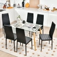 thumbnail image 3 of Gymax Set of 6 Dining Side Chair PVC High Back Metal Legs Kitchen Home Furniture Black, 3 of 7