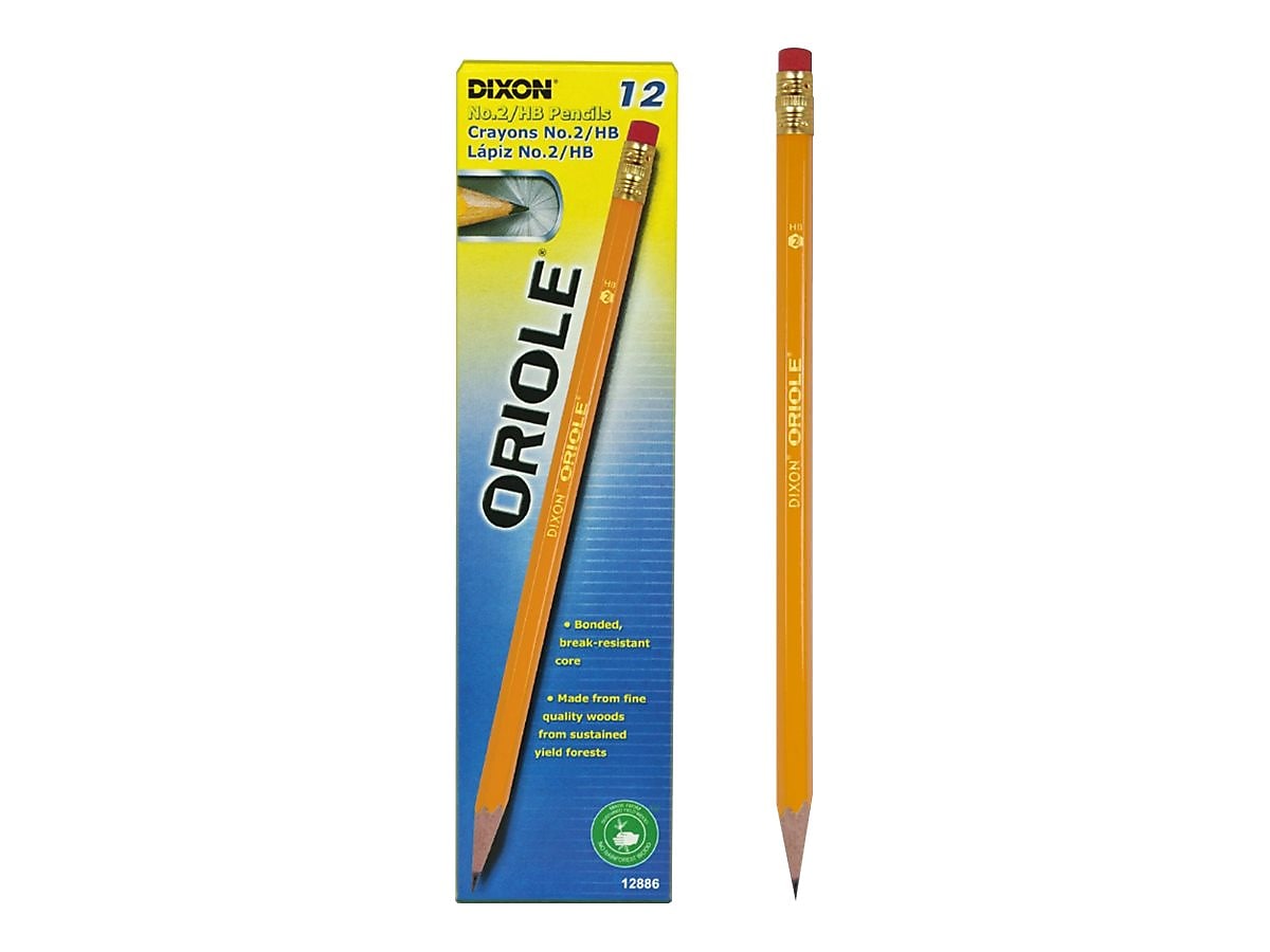 Dixon Oriole Wooden Pencils No. 2 Soft Lead Dozen (12886) 573932