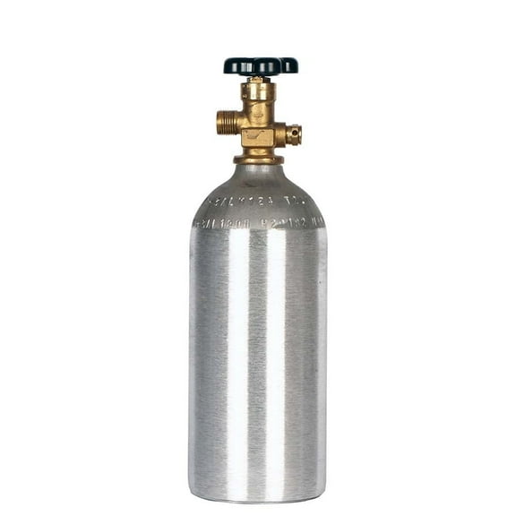 Aluminum CO2 Cylinder Tank, 2.5 lb., CGA320 Valve, DOT Approved - Ships Empty