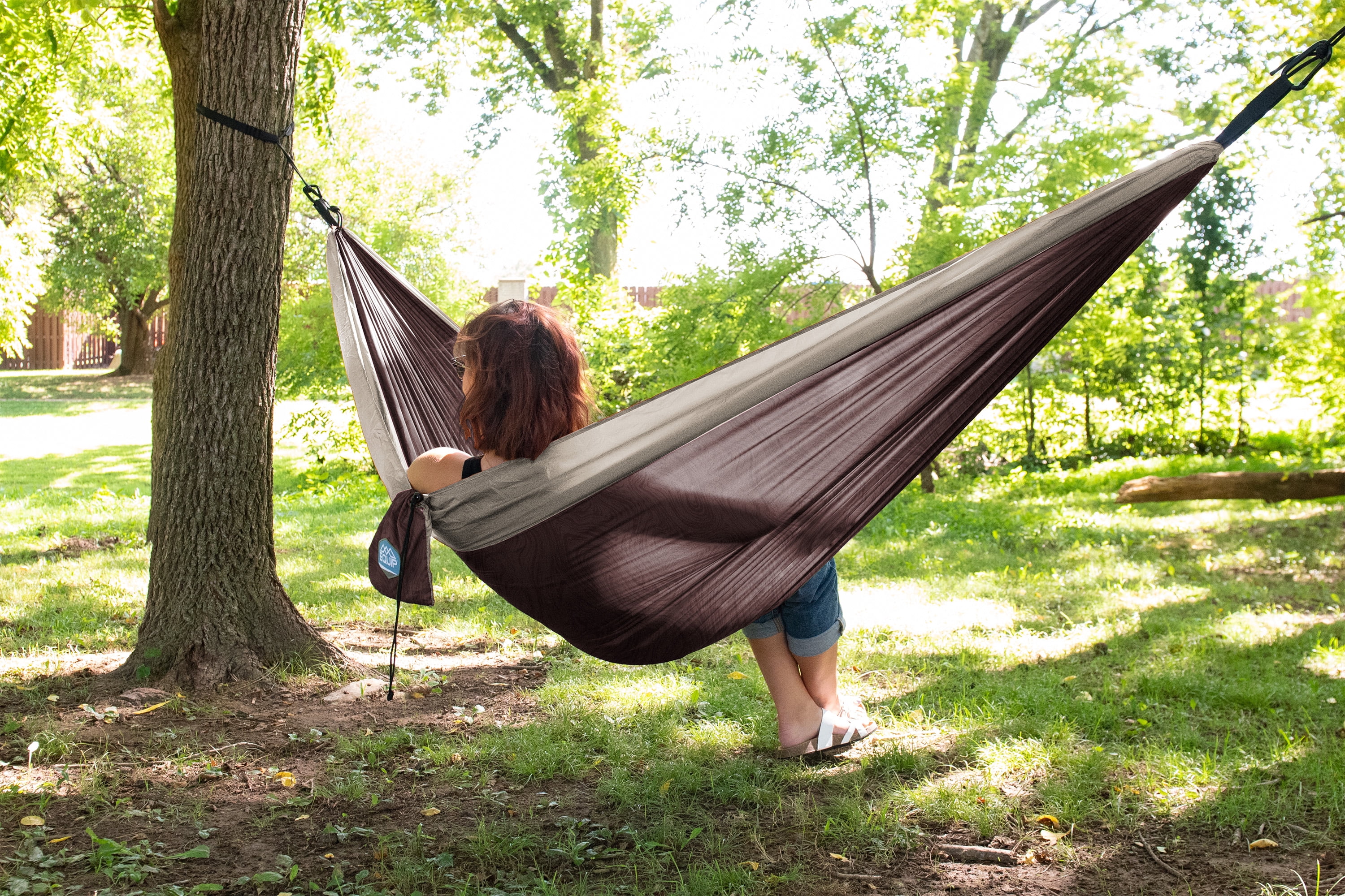 Equip 1P Travel Hammock 1-Person Camping Hammock, Cocoa & Stone