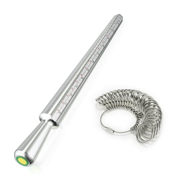 Hmount Deeroll Steel Ring Mandrel Gauge Marked Sizer Metal Jewelry