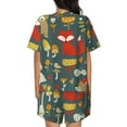 thumbnail image 3 of Picia Cute Animal Forest Pajamas Sets for Women Soft Short-Sleeved Pjs with Lounge Shorts Two Piece Sleepwear-Large, 3 of 9