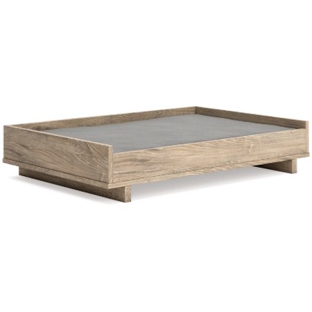 Signature Design by Ashley Oliah Modern Wooden Pet Bed  36  W x 24  D x 7  H  Natural Beige