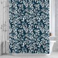 thumbnail image 2 of Leaves Shower Curtain for Bathroom, White Floral Leaf Branch Plant Navy Blue Background Waterproof Cloth Fabric Bathroom Accessories Set with 12 Rust Proof Plastic Hooks, 36"x78", 2 of 9