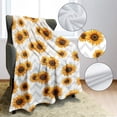 thumbnail image 5 of Sunflower Blanket 40"x50" White Chevron Fleece Blanket Soft Fuzzy Plush Throw Blankets Gifts for Adults Teens, 5 of 6
