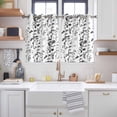 thumbnail image 2 of Black Grey Botanical Kitchen Curtains Window Panels, Spring Floral Summer Farmhouse Insulated Window Treatment Curtain, Grommet Curtains for Bedroom/Living Room/Bathroom, 2 Piece 42"Wx54"L, 2 of 8