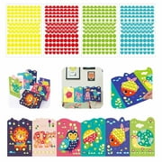 SNNROO Mosaic Stickers Kits for Kids,12 Kinds of Cartoon Animals Graffiti DIY Handmade Art Crafts (Lion,Giraffe,Starfish,Elephant,Tortoise,Snails) Child Early Education Cognitive World Toys