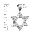thumbnail image 2 of Rhodium Plated 925 Sterling Silver 18MM Jewish Star of David Pendant, 2 of 5