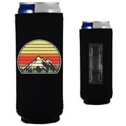 Retro Mountains Magnetic Slim Can Coolie (Black)