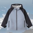 thumbnail image 6 of NAISIBABY Boys Waterproof Hooded Jacket Zip-Up Cardigan Outdoor Softshell Windbreaker Fleece Lined Coat Blue Size 9, 6 of 7