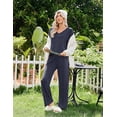 thumbnail image 3 of Ekouaer Womens 2 Pack Pajama Sets Long Sleeve Leopard Top with Pants Pjs Black Sleepwear Soft Lounge Sets, 3 of 6