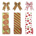 thumbnail image 5 of Dserfhy 5 Yards Christmas Wired Ribbon 2.48" Red Green Polka Dot/Stripe/Swirl Christmas Wrapping Ribbon for Xmas Tree Wreath Bow Gift Wrapping DIY Crafts, 5 of 7
