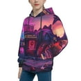 thumbnail image 2 of Lsque Western Style Dinosaur Patten Youth Hoodie Sweatshirt Pullover with Kangaroo Pocket Boys and Girls Hoodie Warm Hoodie for Kids-Small, 2 of 6