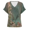 thumbnail image 4 of Womens Tops Womens Fashion T Shirts 2025 Short Sleeve Casual V Neck Summer Tops Cute Loose Fit Blouses Graphic Tees Shirts for Women, 4 of 5