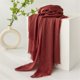 thumbnail image 4 of Women Scarfs Large Long Beach Gauze Shawl Wrap,for Daily Outfits Stylish Occasions,Scarf Category Ornament 100cm-190cm(dark red), 4 of 4