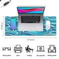 thumbnail image 5 of "Non-Slip Rubber Base Gaming Mouse Pad XL - Japanese Blue and White Wave Design, Stitched Edges - Extended Large Mice Pad for Gamers, 31.5 X 11.8 Inch", 5 of 7