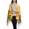 thumbnail image 3 of Cauagu Golden Sunflower In Field Print Women Wrap Shawl tassels Scarves Retro Scarf 77.6"X28.3", 3 of 8