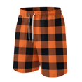 thumbnail image 4 of Satingcolo Men's Soft Daily Wear Shorts Elastic Mid Waist Summer Fall Outfits Jogging Athletic Shorts Work Out Trunks With Pockets Saffron L, 4 of 5