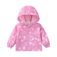 thumbnail image 2 of Cethrio Girls Lightweight Jackets, Full Zip Printed Fashion Long Sleeve Kids Windbreaker with Hood Pink Size 2-3 T, 2 of 7