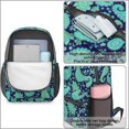thumbnail image 4 of Paisley and Floral Blue Pattern 17" Waterproof Oxford School Backpacks for Teens, S-Shape Padded Straps, for School, Travel, Hiking, Camping, 4 of 5