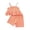 Orange, variant on WRKEKC Girls Summer Outfits Plaid Gingham Colorful Sleeveless Halter Top and Matching Shorts Set for 0-6 Years