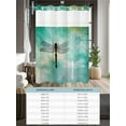 thumbnail image 6 of No Hook Shower Curtain with Snap in Liner,Black White Dragonfly Texture Waterproof Bath Curtain Double Layers with See Through Top Window,Abstract Green Yellow Ombre Hotel Shower Curtains 72x72in, 6 of 9