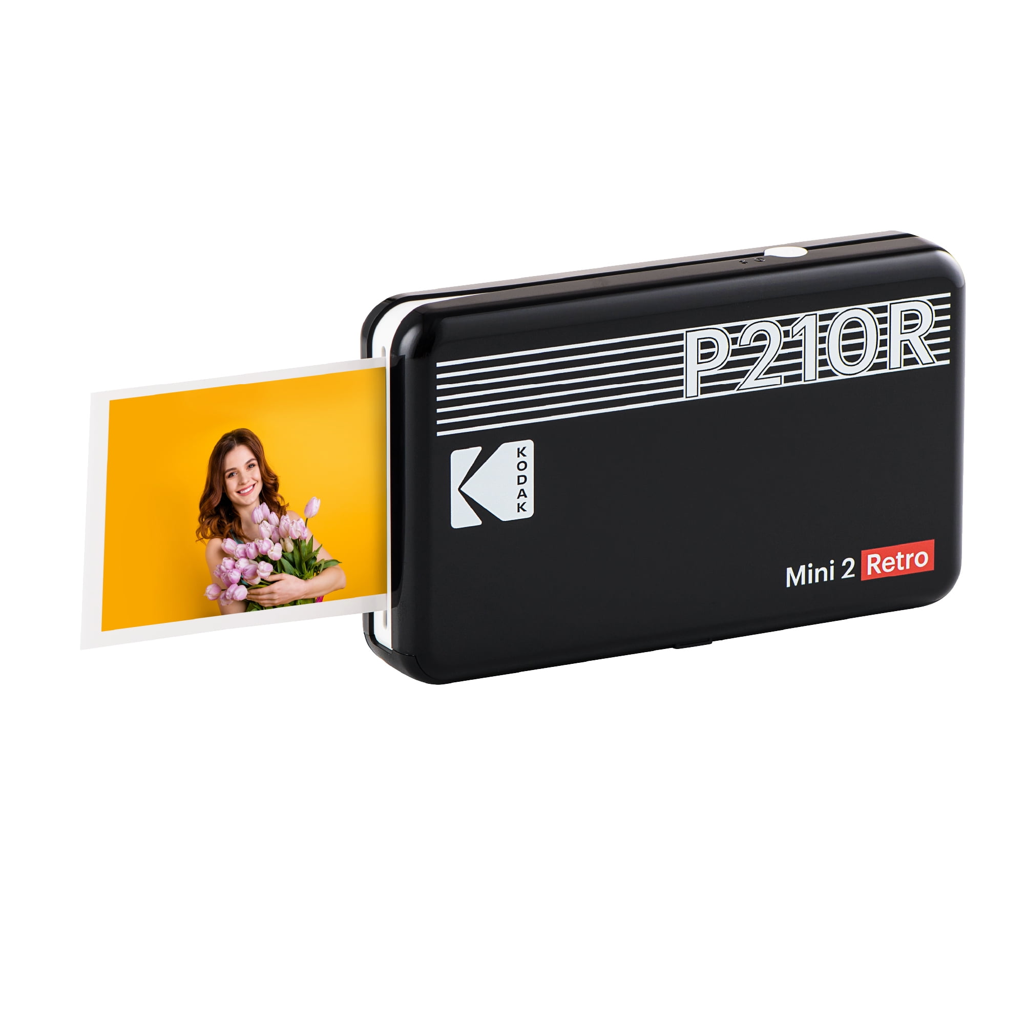 Absorbere rynker Generalife KODAK Mini 2 Retro 4PASS Portable Photo Printer (2.1x3.4 inches) + 8  Sheets, Black - Walmart.com