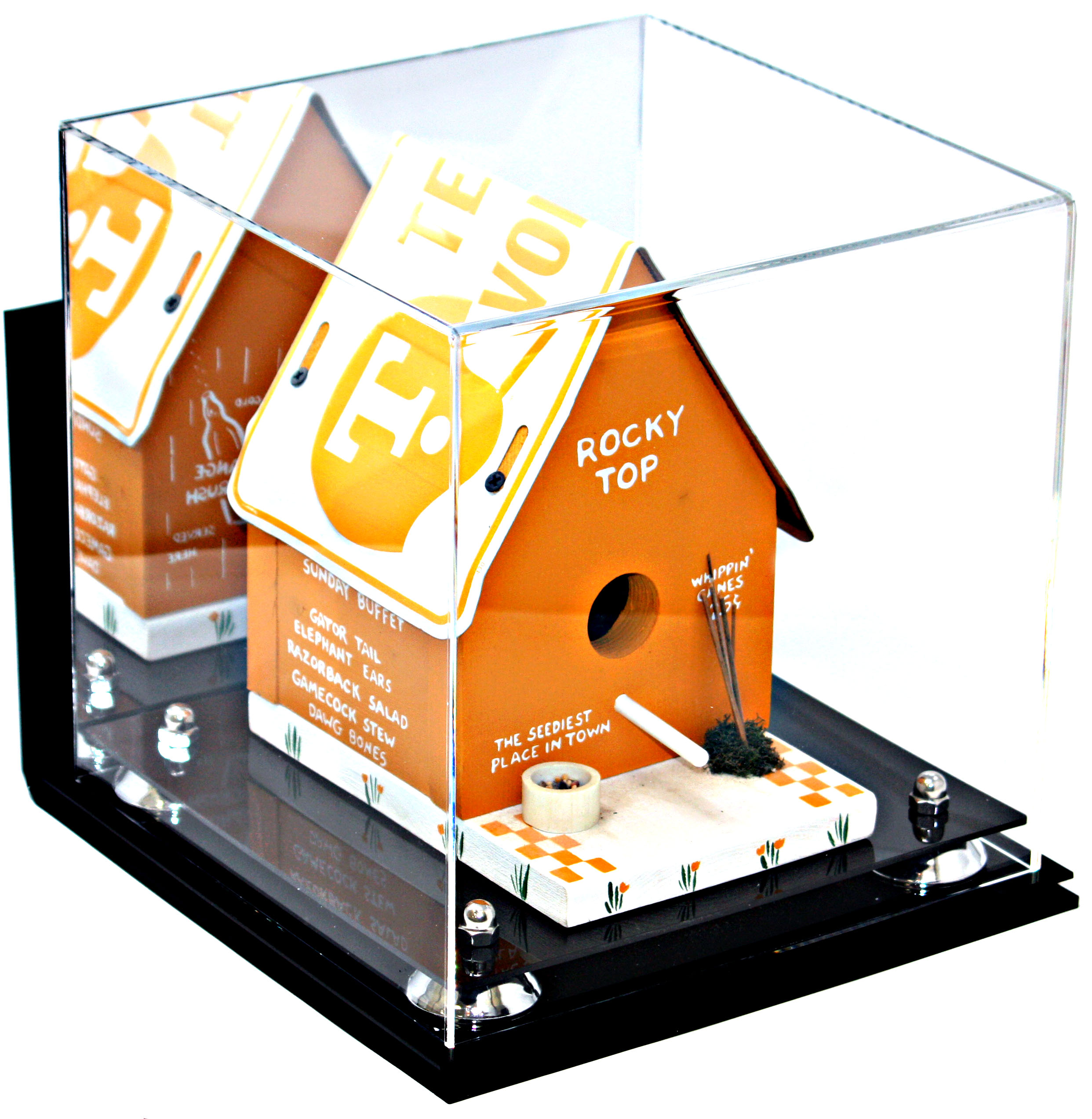 Deals Versatile Deluxe Acrylic Display Case - Medium Square Box with Mirror, Wall Mount and Risers 10