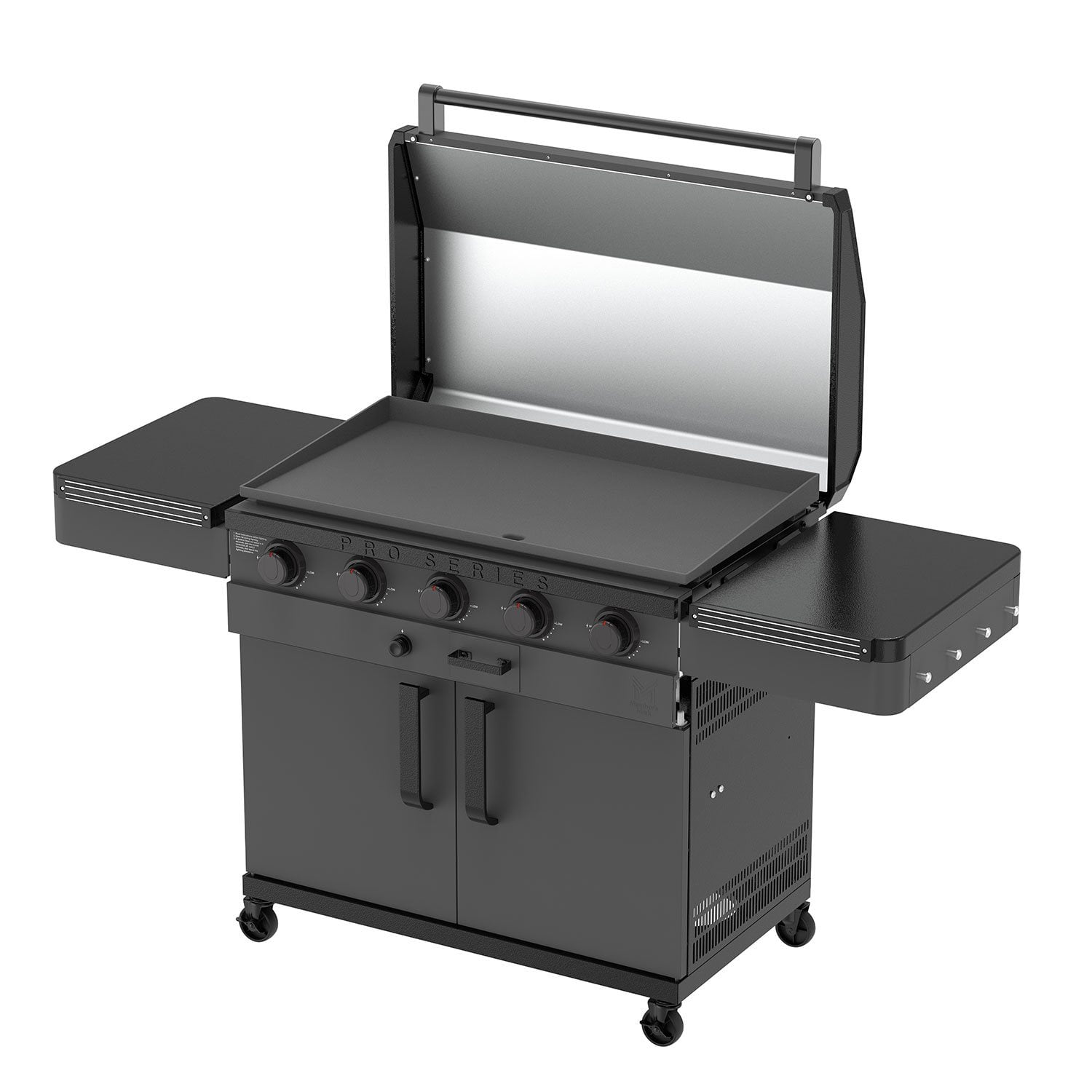 バーベキュー・調理用品 Black LabelFlatBurnerFullBlackverGS-450R Member's Mark Pro Series 5-Burner Black Gas Griddle