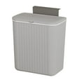 thumbnail image 1 of Cubo de basura colgante para cocina, contenedor de basura, ahorro de espacio, soporte fácil de instalar, bote de basura de plástico para puerta de arm Gris 9L Macarena Cubo de basura de cocina, 1 of 8