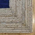 thumbnail image 2 of HAND WOVEN JUTE ECO-FRIENDLY AREA RUGS - 3'x5', Rectangle Shape, Blue Beige Color, Contemporary Pattern, High Pile, Natural Fiber, Outdoor Indoor Handmade Area Rugs for Living Room, Bed Room (J00026), 2 of 9