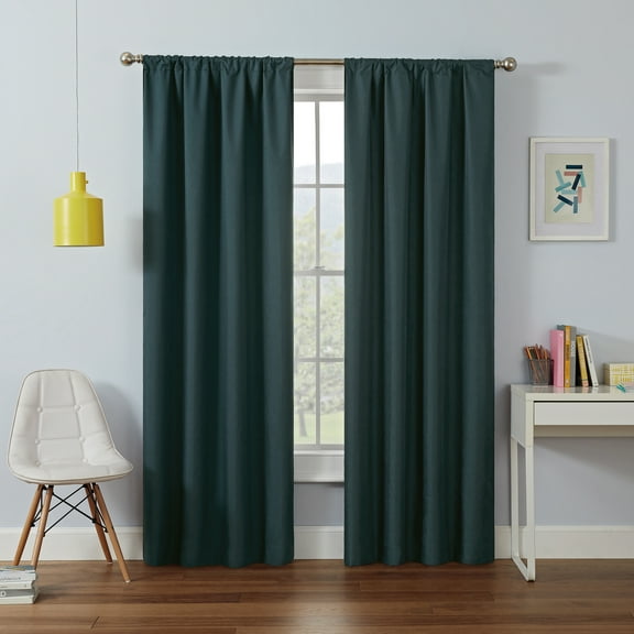 Eclipse Kendall Modern Blackout Curtains, 95 In Long x 42 In Wide, Teal, Sold as a Single Curtain Panel