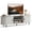Natural White, variant on Costway TV Stand for 80” TVs with Fluted Sliding Doors & Open Shelves for Living Room Walnut
