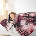 thumbnail image 3 of Homewish Pink Gradient Leopard Queen Comforter Set,Aesthetic Artwork Comforter Sets Queen,Black Reversible,3-Piece,1 Comforter and 2 Pillowcases, 3 of 7