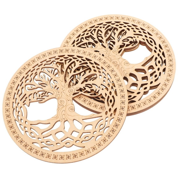 Wooden Kitchen Set of 4 Non Slip Heat Resistant Mats for Home Use Khaki Color