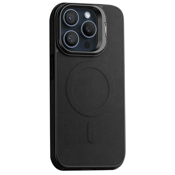 Decase for Apple iPhone 13 Pro,iPhone 13 Pro Magnetic Case Compatible with Mag-Safe,Luxury PU Leather Case with Hidden Camera Kickstand,Shockproof Slim Phone Shell for iPhone 13 Pro - Black