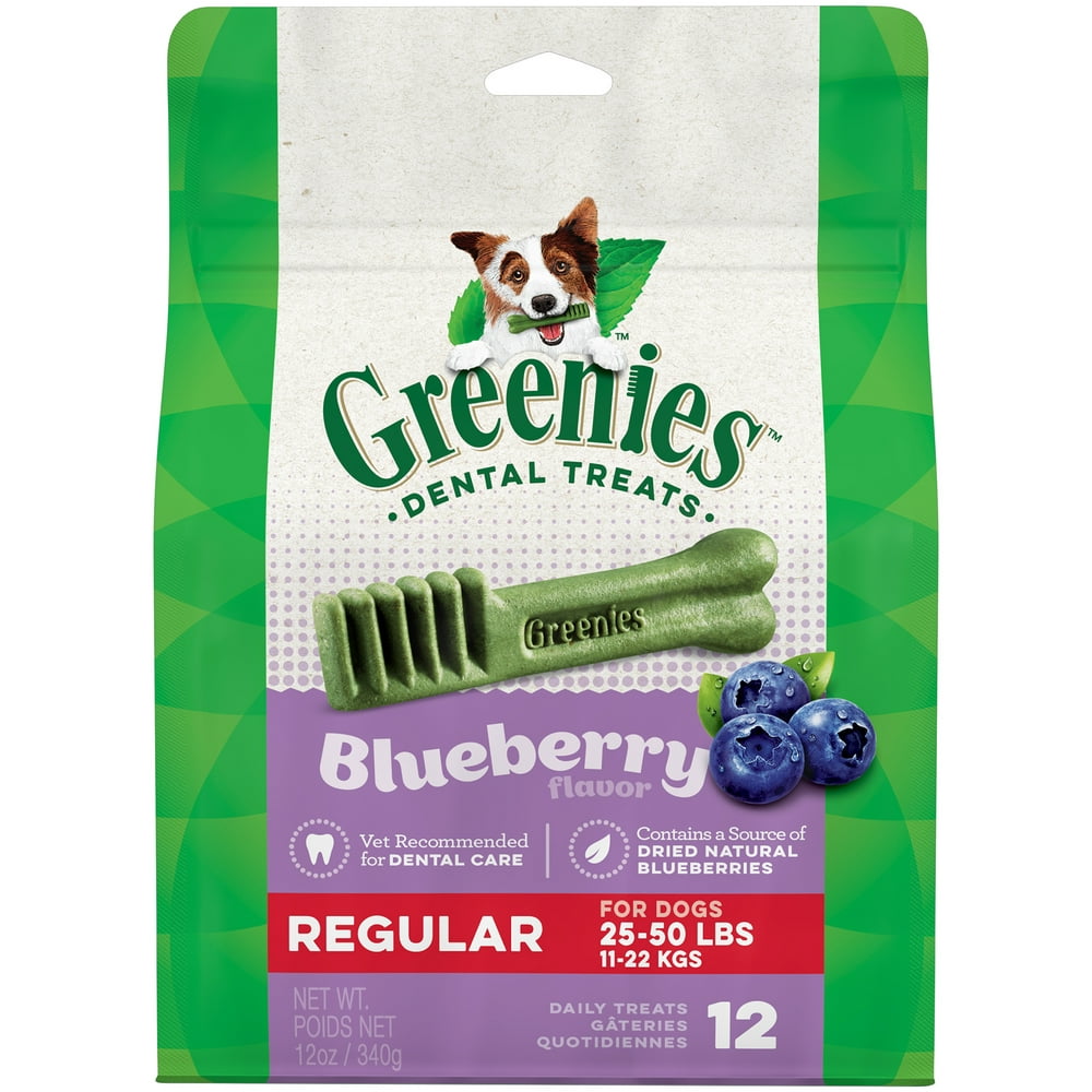 Greenies Regular Natural Dental Dog Treats, Blueberry