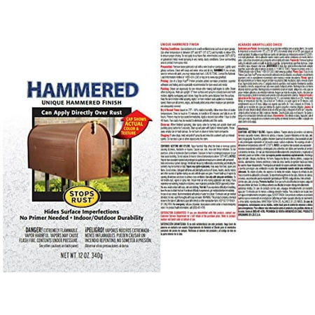 Gray, Rust-Oleum Stops Rust Hammered Paint-7214502, Quart