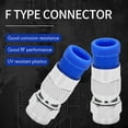 thumbnail image 1 of Rg6 F Type Connector Coax Coaxial Compression Fitting 20 Pack (Blue), 1 of 5