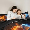 thumbnail image 5 of Manfei Kids Basketball Game 7-Piece Bedding Comforter Set,Sport Theme King Bedding Sets,Blue Orange Black Bed Sheets For Kids Boy,Microfiber Bedroom Decor Reversible, 5 of 9